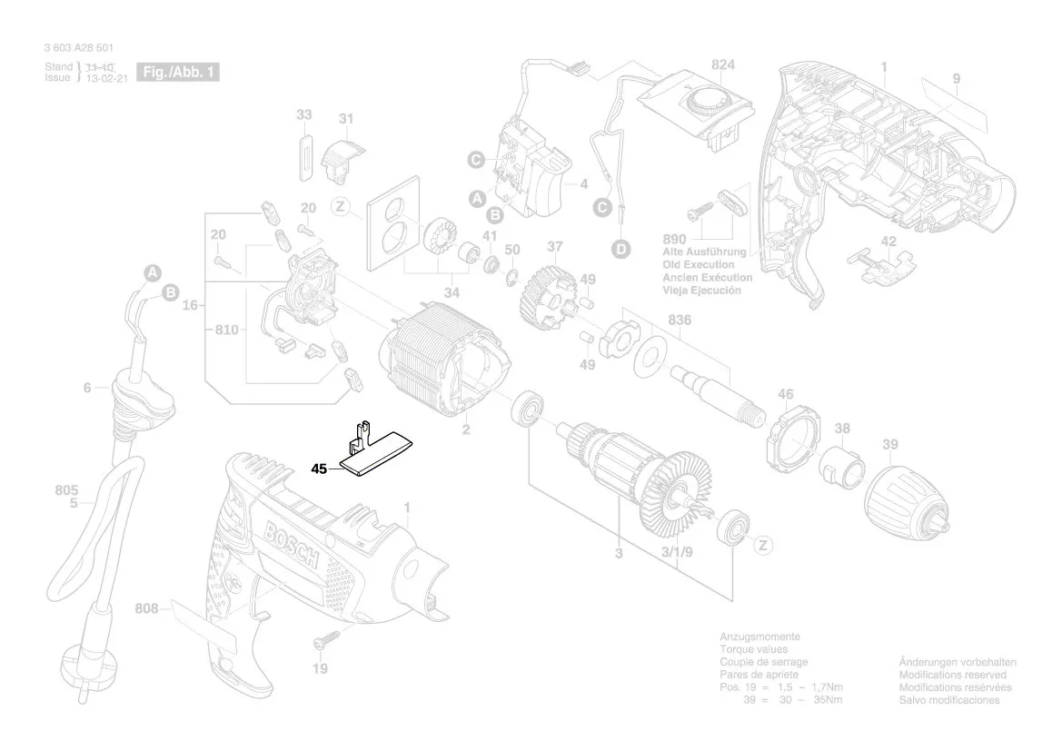Commutateur réf. 2 609 003 180 BOSCH